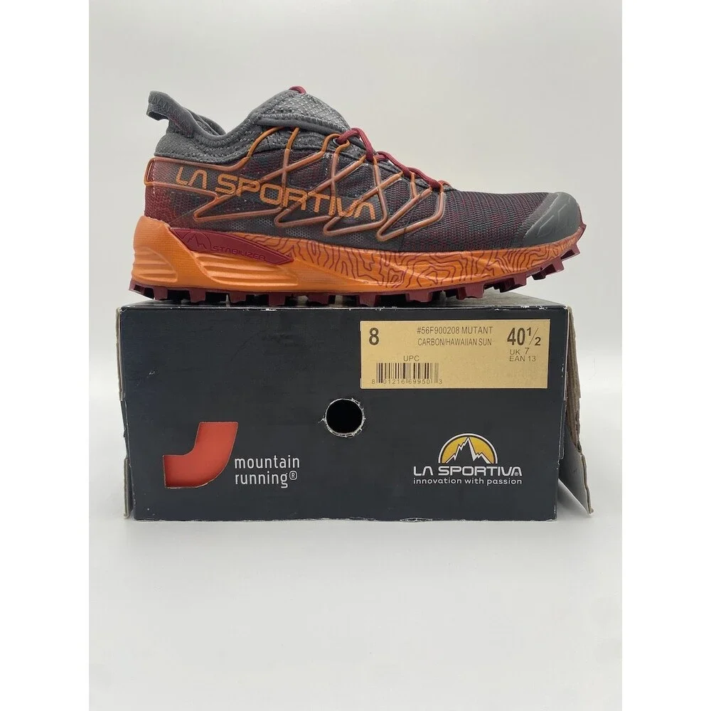 La Sportiva MUTANT Men's NEW Trail Shoe Carbon/Hawaiian Sun US Size 8